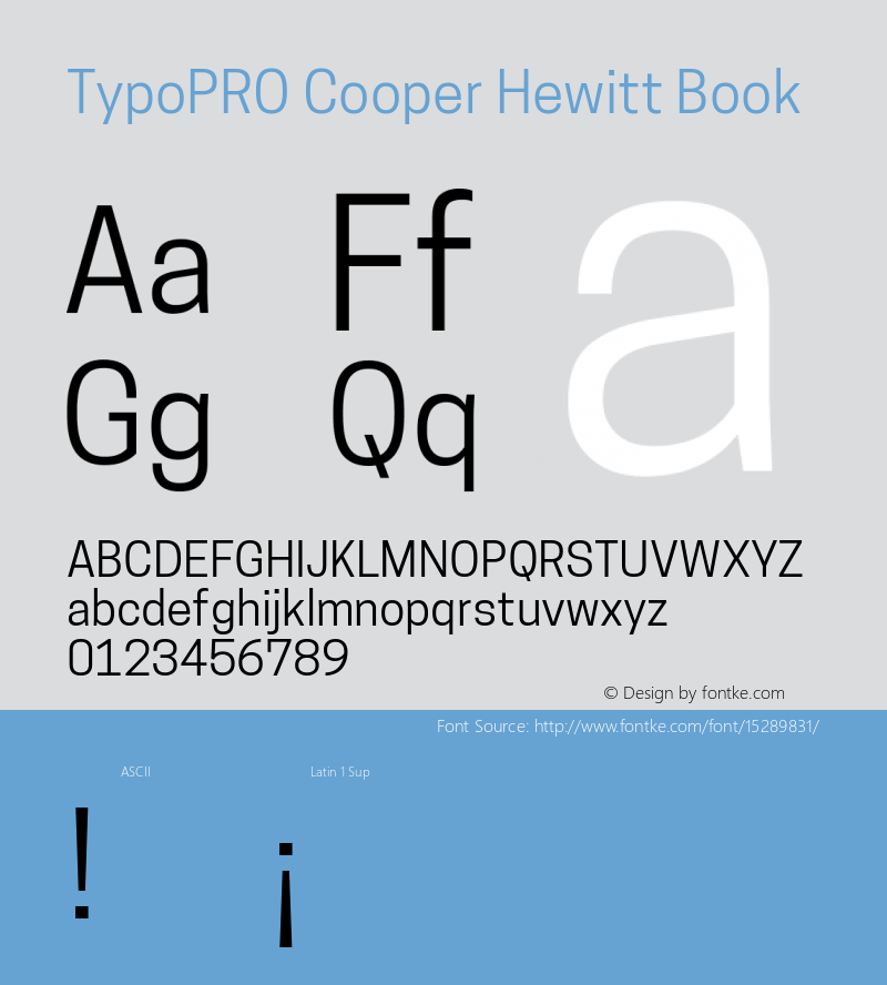 TypoPRO Cooper Hewitt Book 1.000 Font Sample