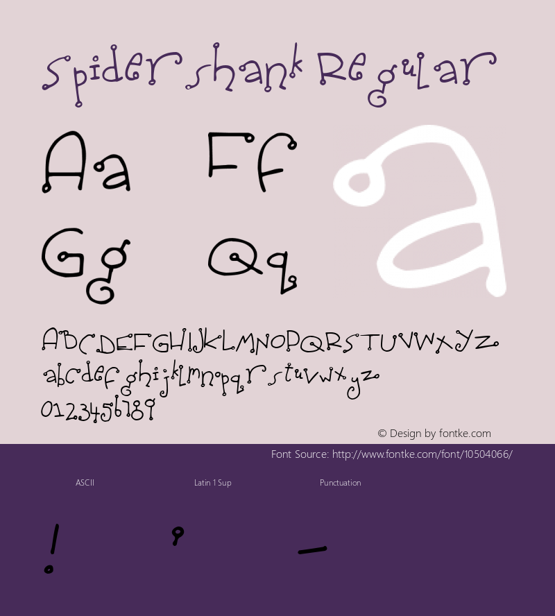 Spidershank Regular The Over There Remix Font Sample