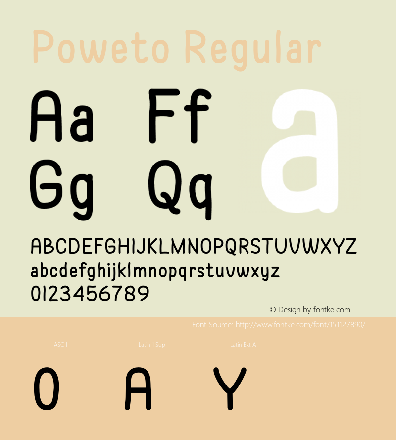 Poweto Version 1.018;Fontself Maker 3.5.4 Font Sample