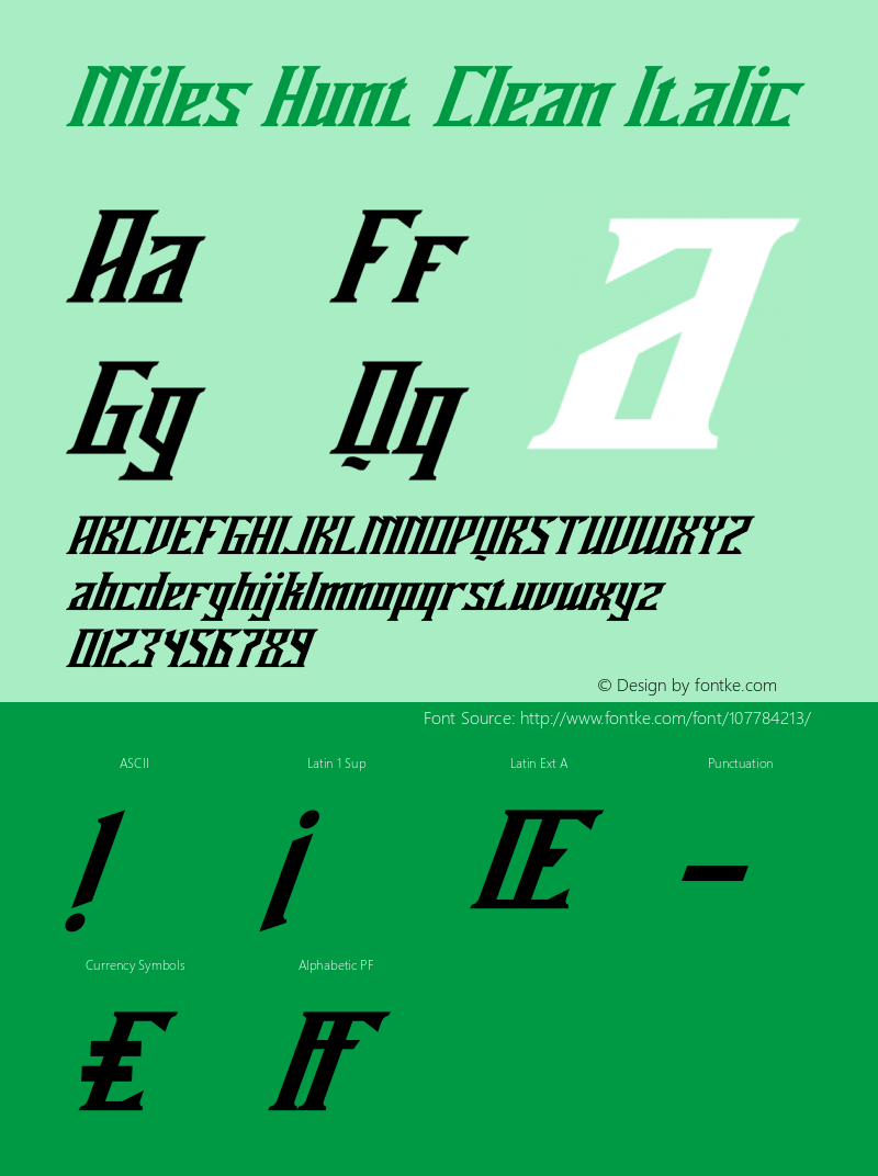 Miles Hunt Clean Italic Version 1.00;November 12, 2020;FontCreator 12.0.0.2563 64-bit Font Sample