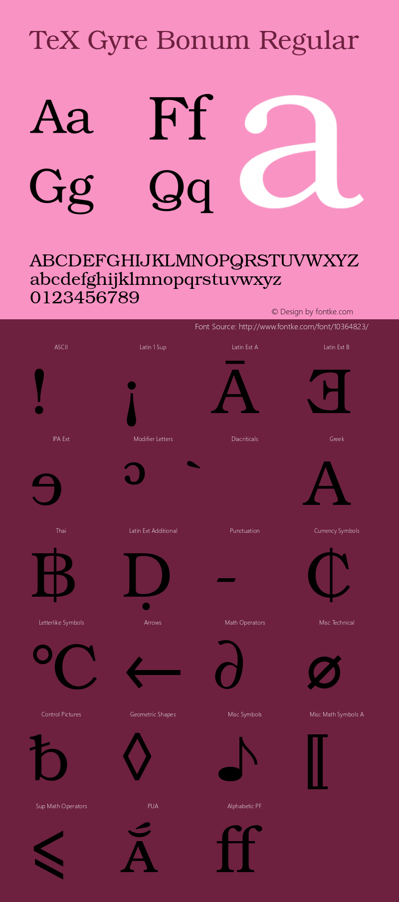 TeX Gyre Bonum Regular Version 2.004;PS 2.004;hotconv 1.0.49;makeotf.lib2.0.14853 Font Sample