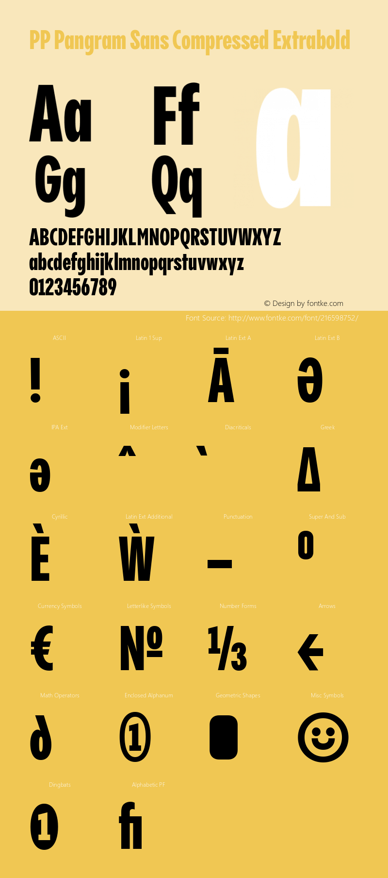 PP Pangram Sans Compressed Extrabold Version 2.000 | FøM Fix图片样张