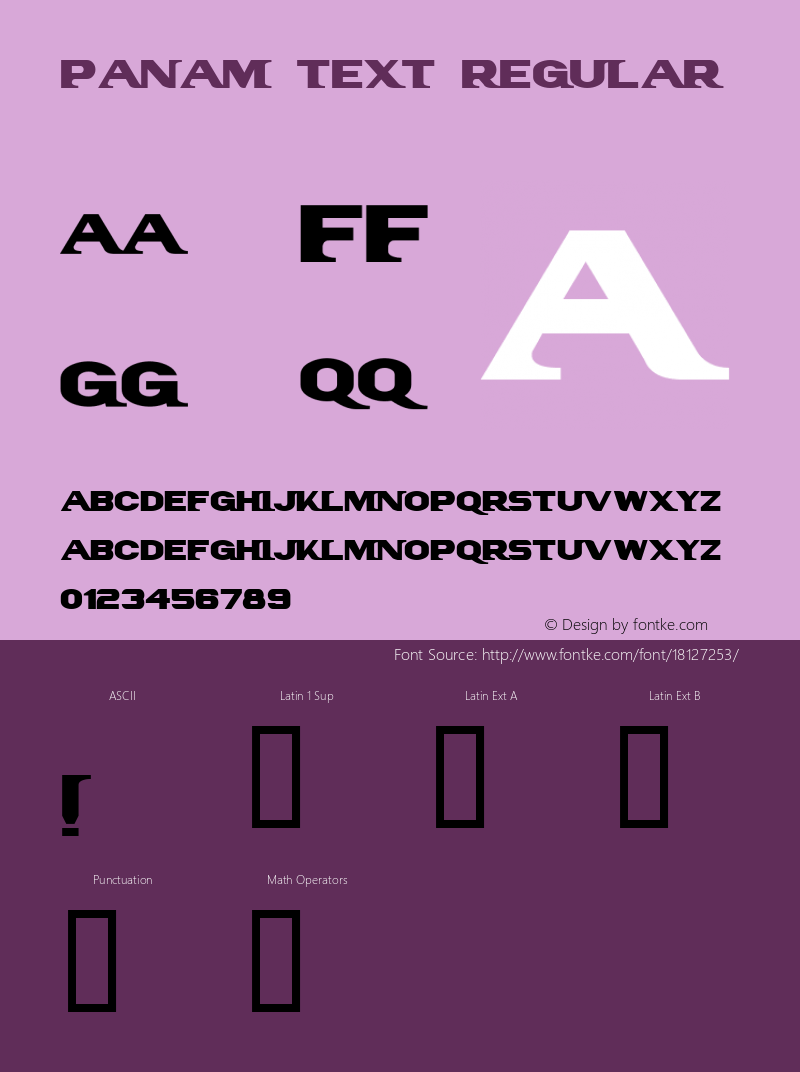 PanAm Text Regular 1.0 Font Sample