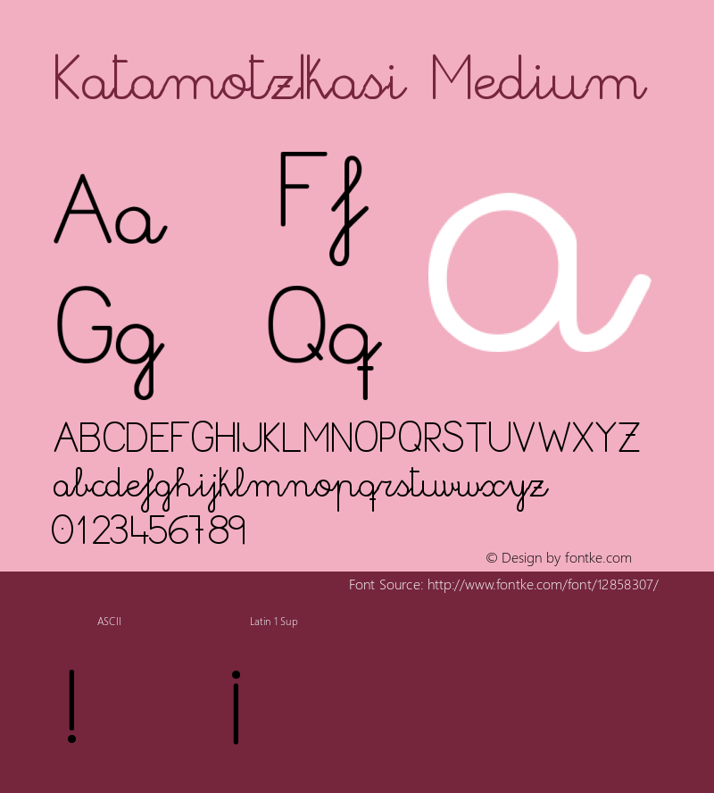 KatamotzIkasi Medium Version 001.000 Font Sample