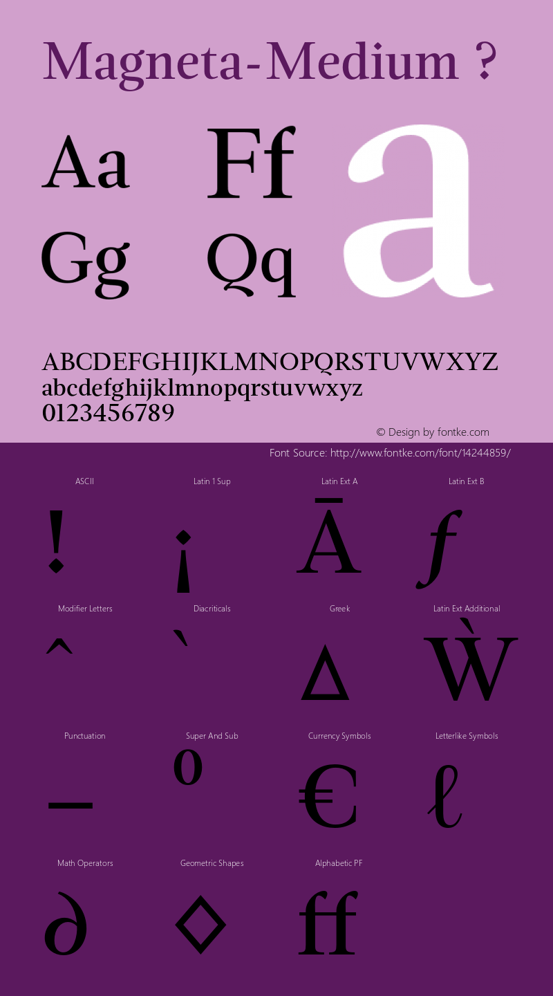 Magneta-Medium ? Version 1.000;com.myfonts.positype.magneta.medium.wfkit2.3mDu Font Sample