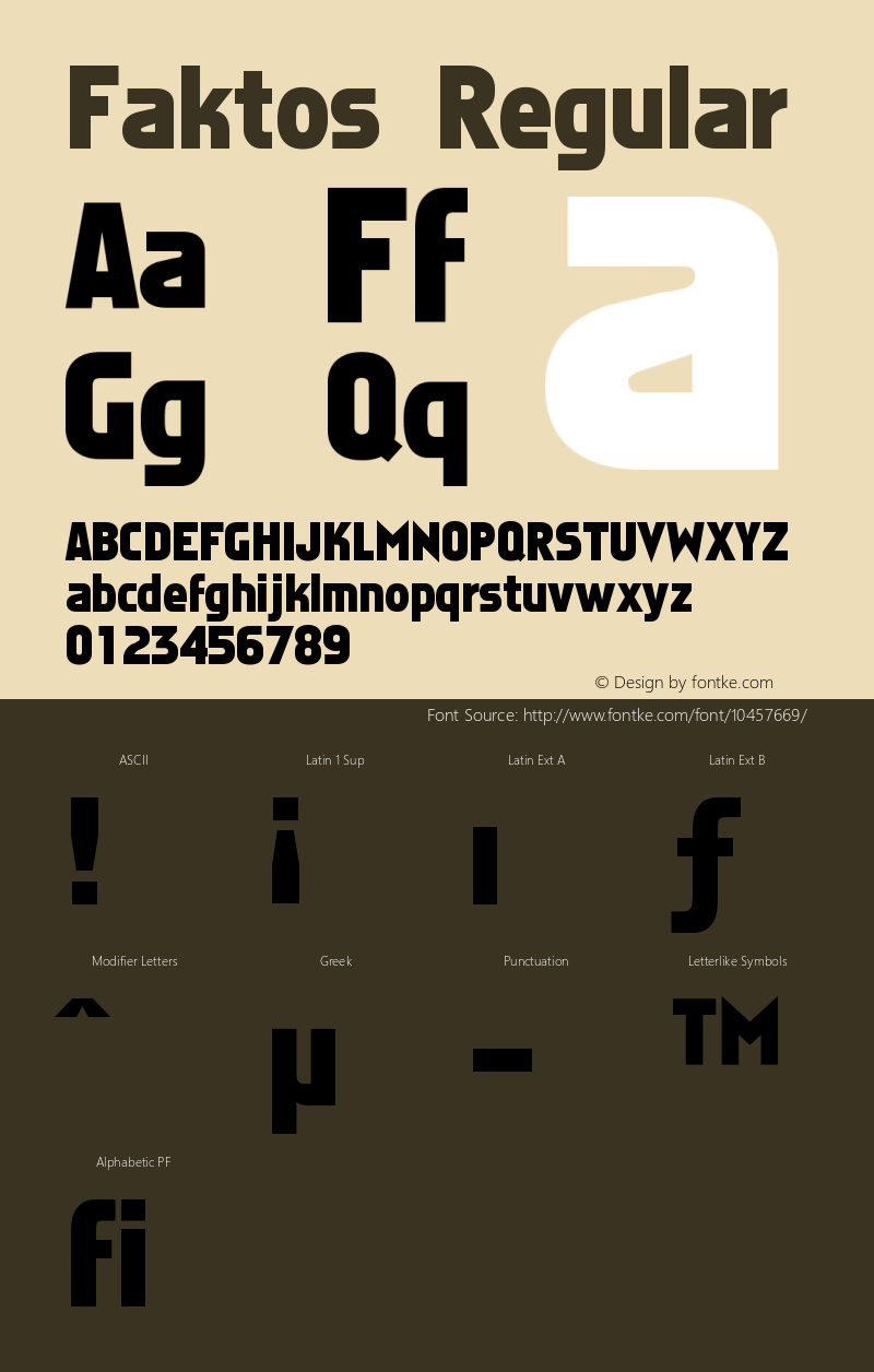 Faktos Regular Version 002.050 Font Sample