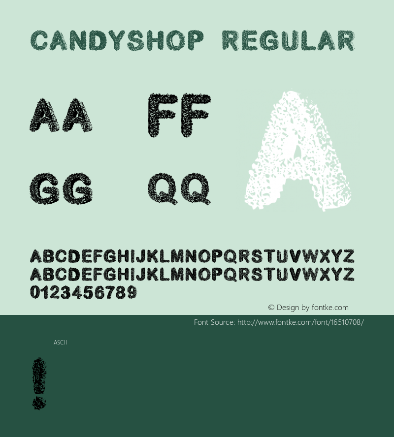 candyshop Regular Version 1.000;PS 001.001;hotconv 1.0.56 Font Sample
