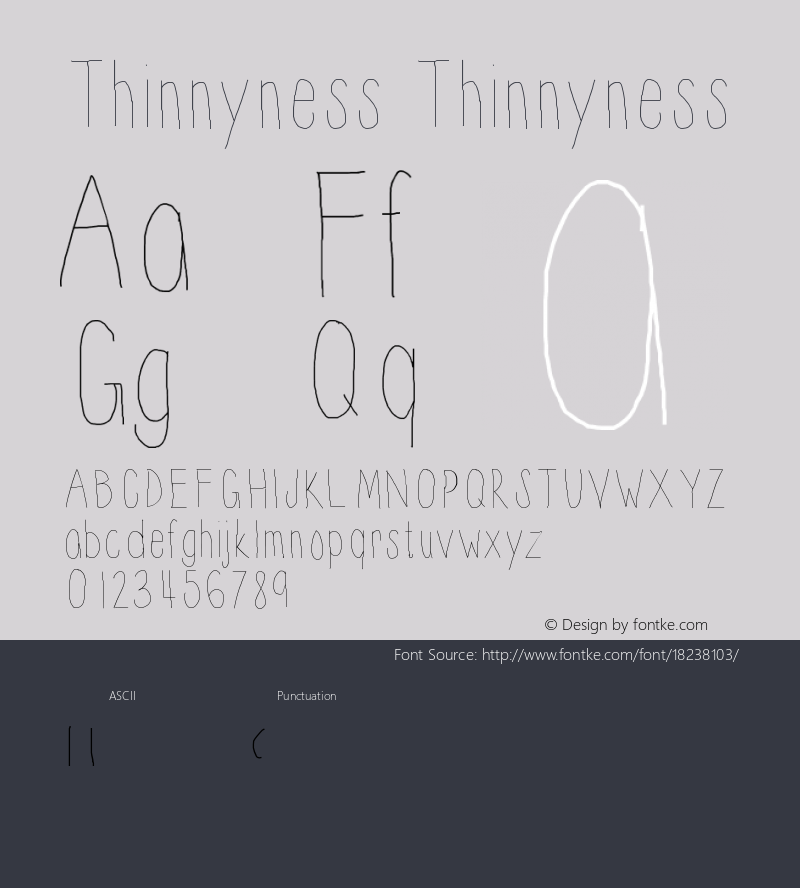 Thinnyness Thinnyness Version 001.000 Font Sample