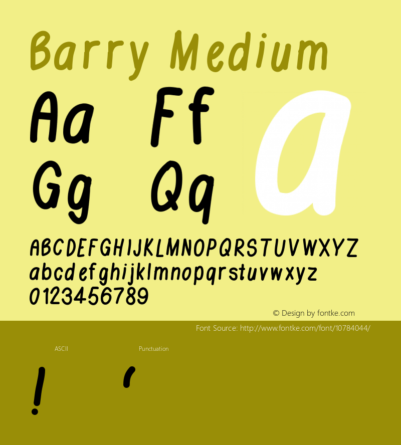 Barry Medium Version 001.000 Font Sample