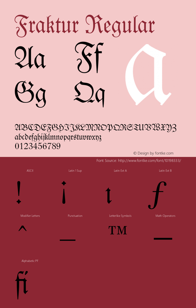 Fraktur Regular 2.0-1.0 Font Sample