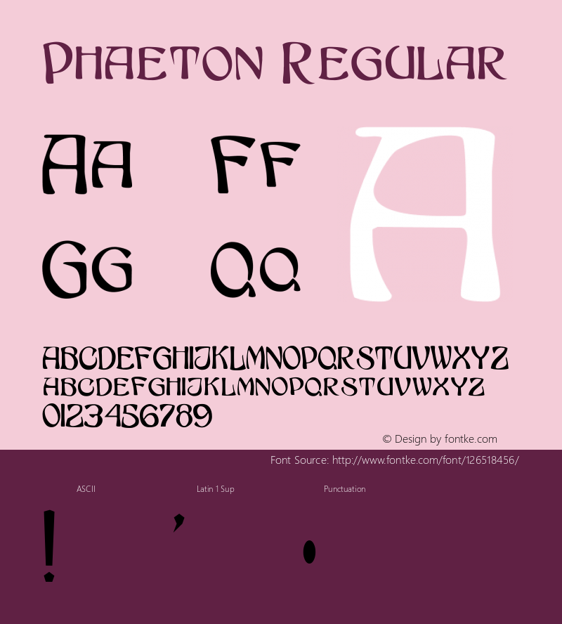 Phaeton 001.001 Font Sample