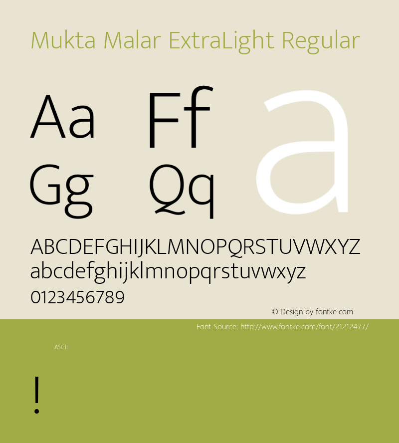 MuktaMalarExtraLight Version 1.0 Font Sample