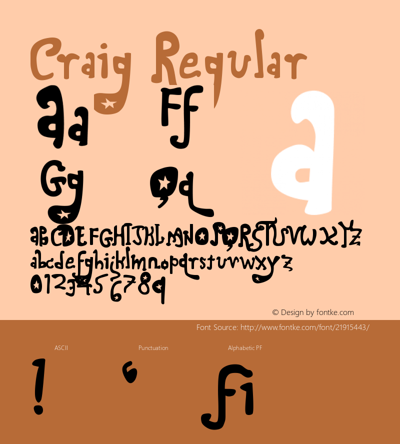 Craig-Regular Version 1.001;PS 001.001;hotconv 1.0.56;makeotf.lib2.0.21325 Font Sample