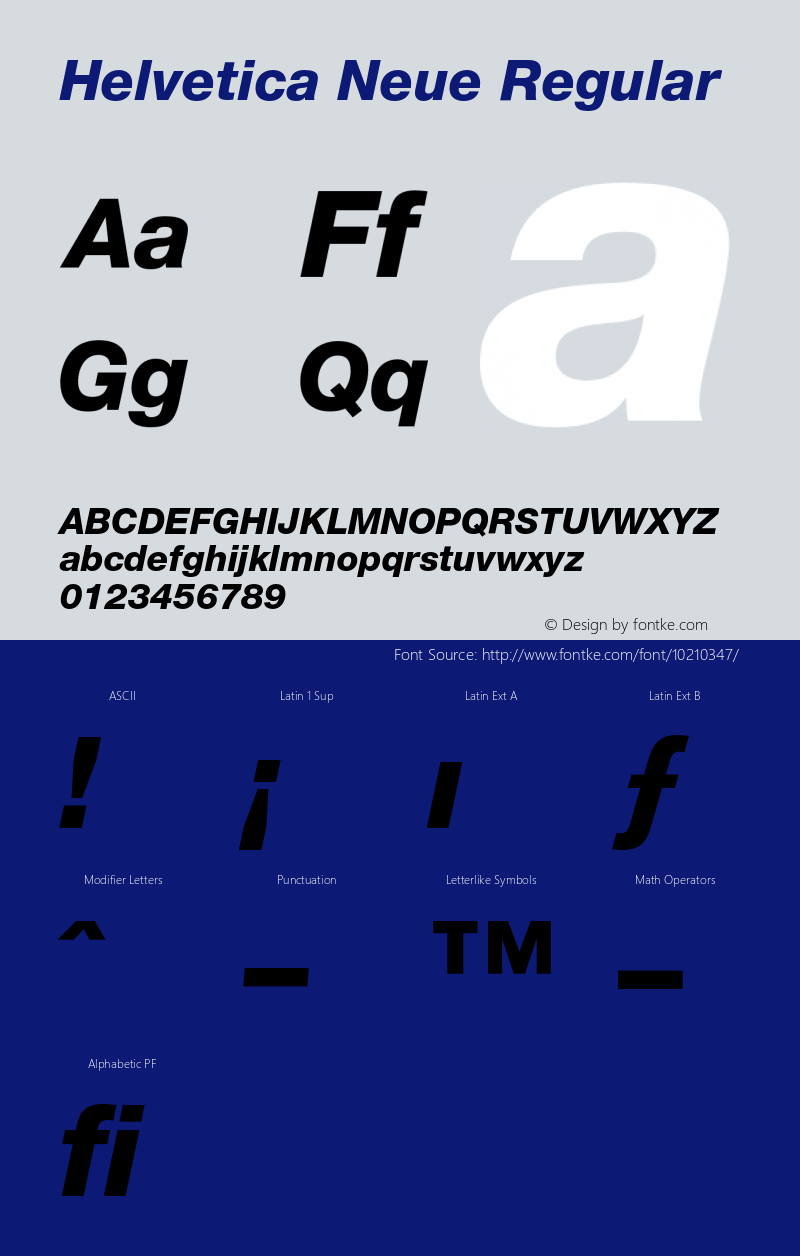 Helvetica Neue Regular 001.101 Font Sample