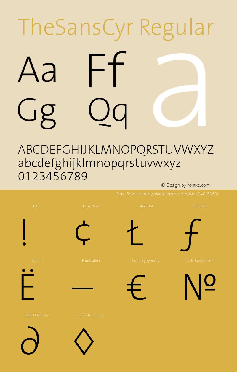 TheSansCyr Regular 001.006 Font Sample