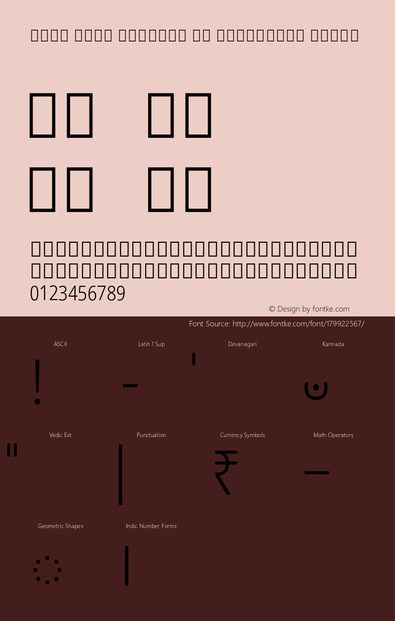 Noto Sans Kannada UI Condensed Light Version 2.000; ttfautohint (v1.8.2)图片样张