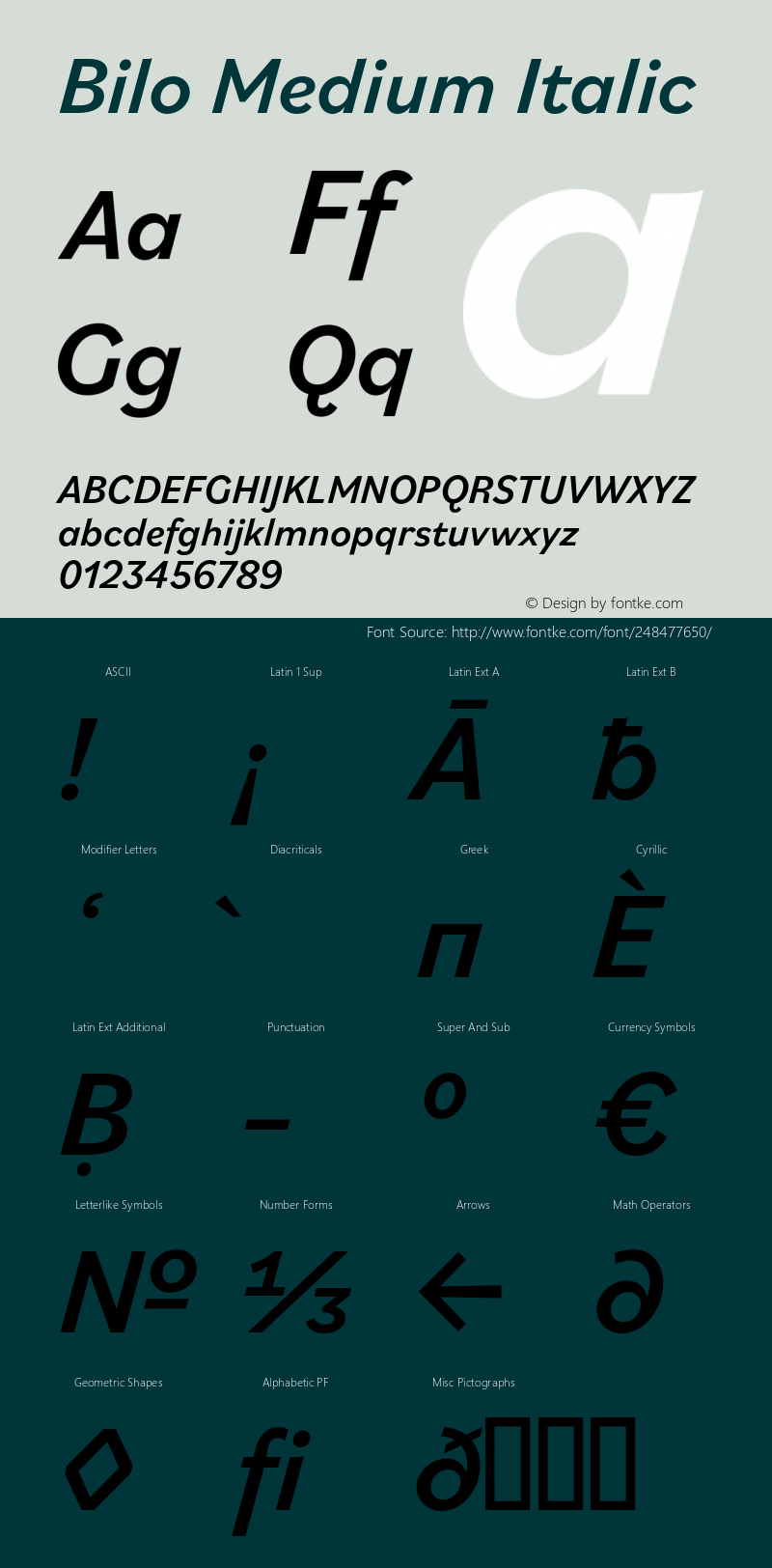 Bilo Medium Italic Version 2.000图片样张