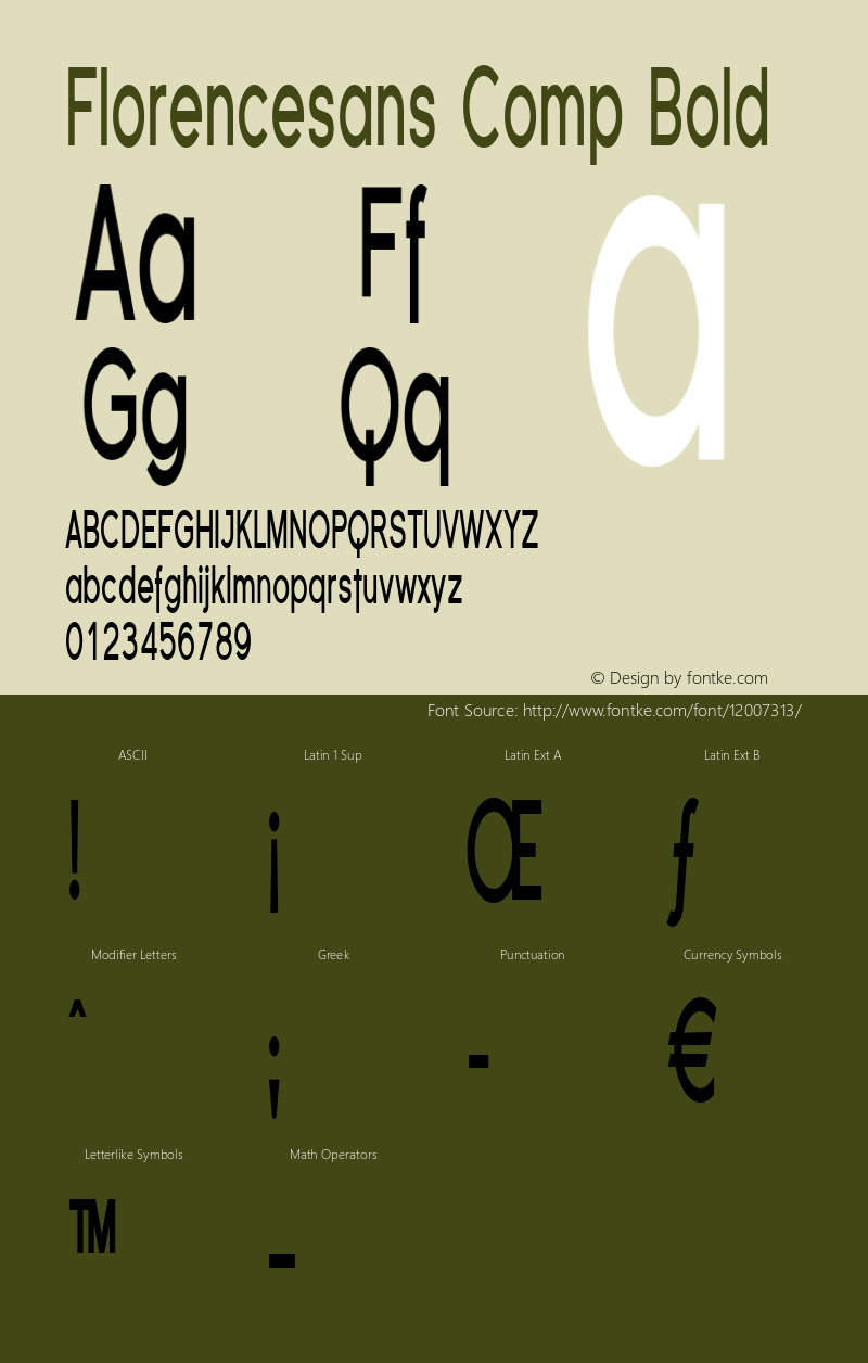 Florencesans Comp Bold 1.0 Font Sample