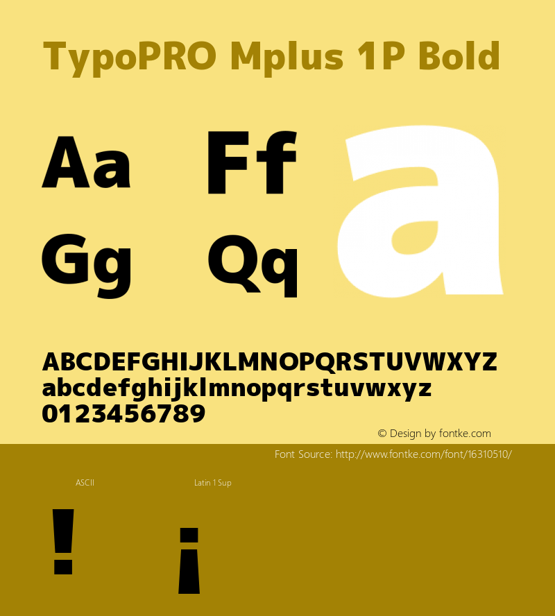 TypoPRO Mplus 1P Bold Version 1.059 Font Sample