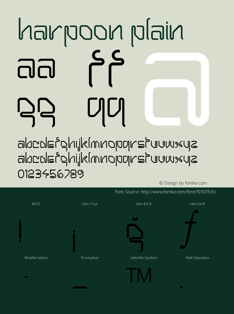 Harpoon Plain 0.0 Font Sample