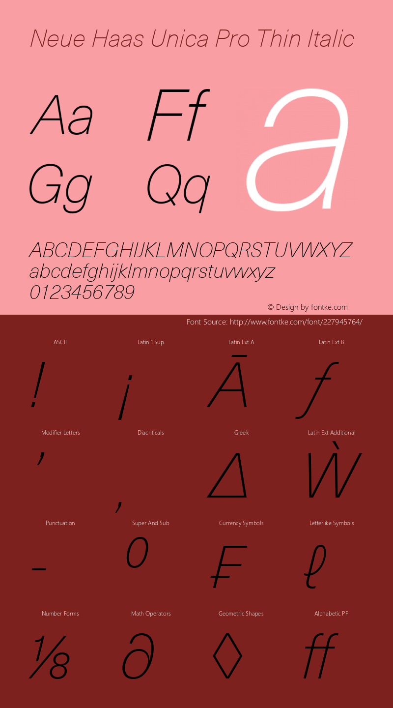 Neue Haas Unica Pro Thin Italic Version 1.1图片样张