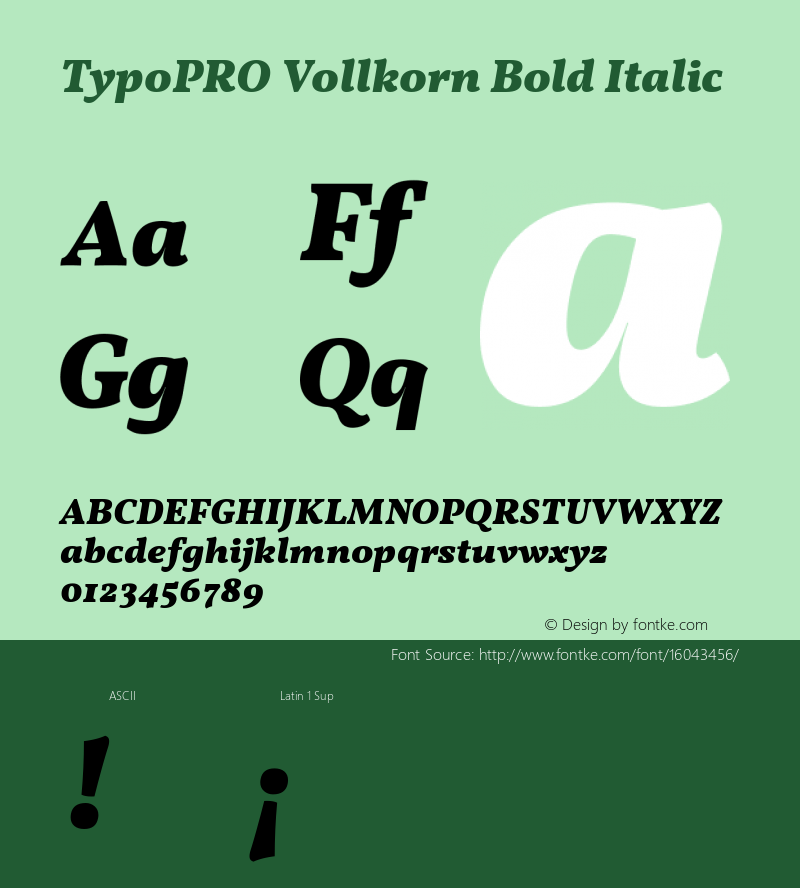 TypoPRO Vollkorn Bold Italic Version 3.005;PS 003.005;hotconv 1.0.70;makeotf.lib2.5.58329 Font Sample