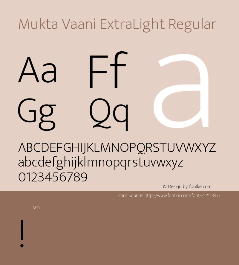 Mukta Vaani ExtraLight Regular  Font Sample