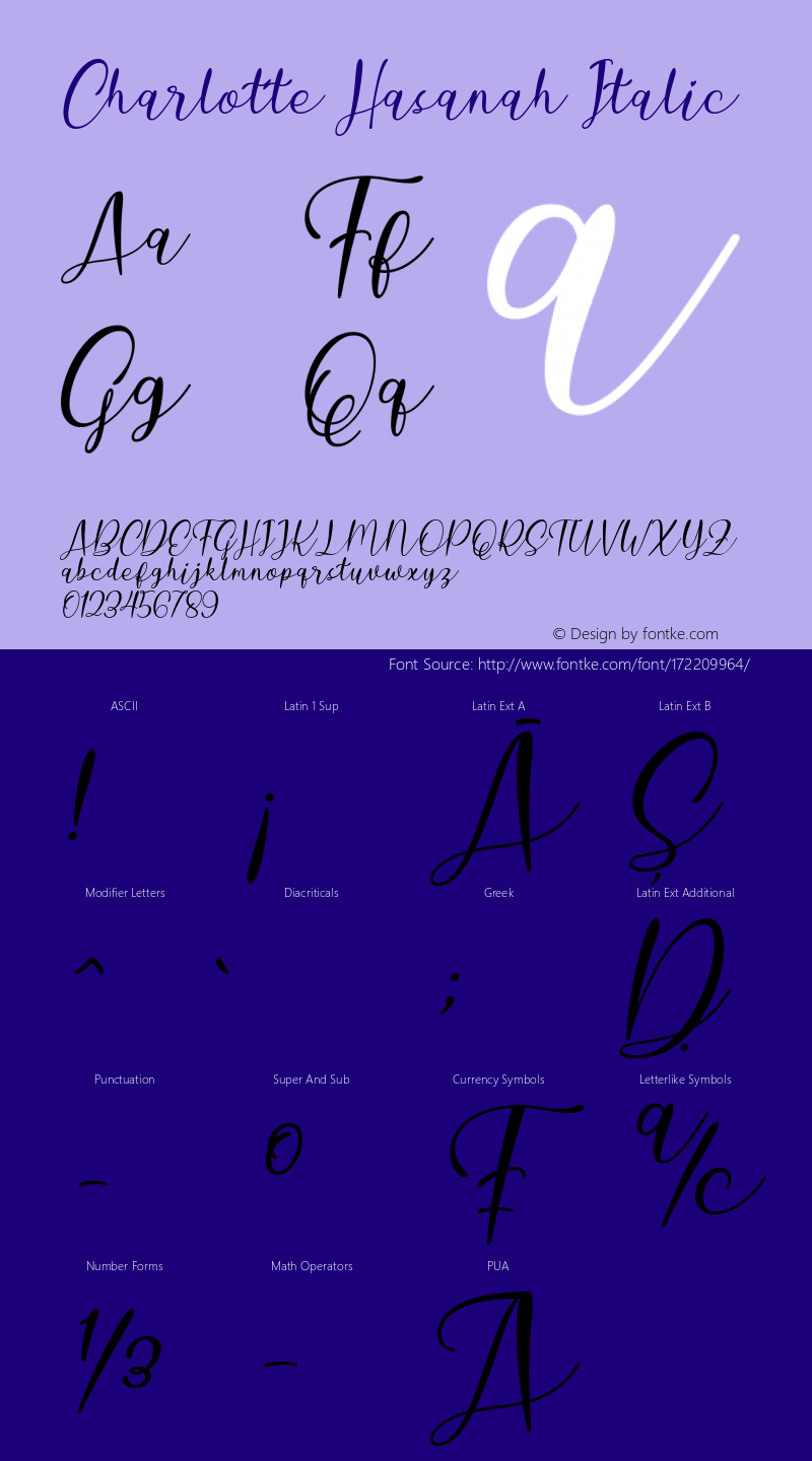 Charlotte Hasanah Italic Version 1.00;July 22, 2019图片样张