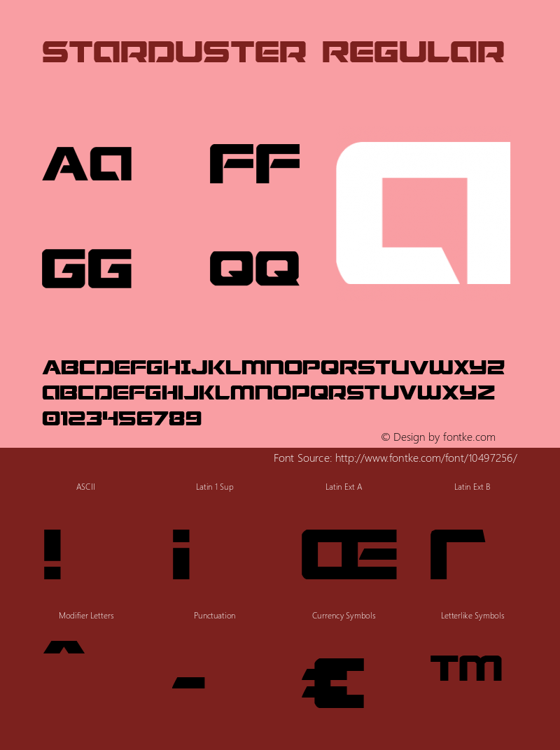 Starduster Regular 001.000 Font Sample