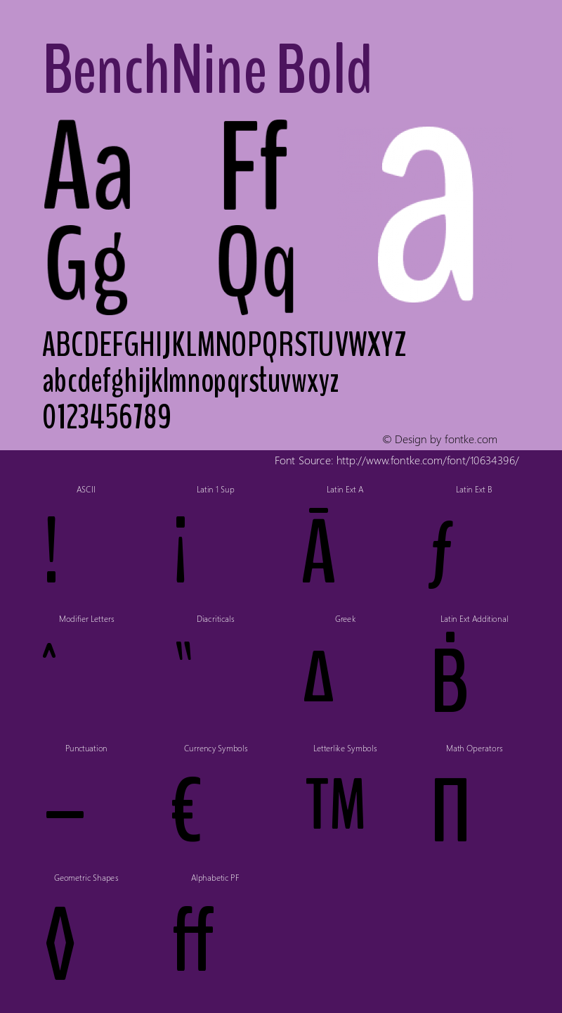 BenchNine Bold Version 1 Font Sample