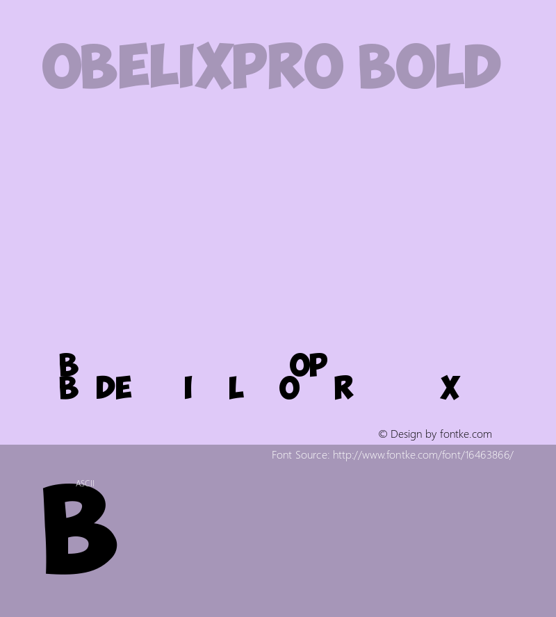 ObelixPro Bold Version 1.00, 2011 Font Sample