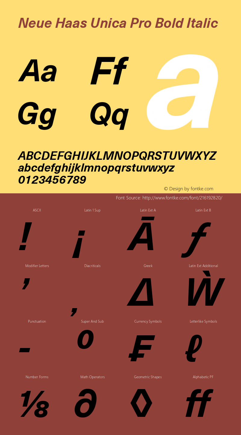 Neue Haas Unica Pro Bold Italic Version 1.1图片样张