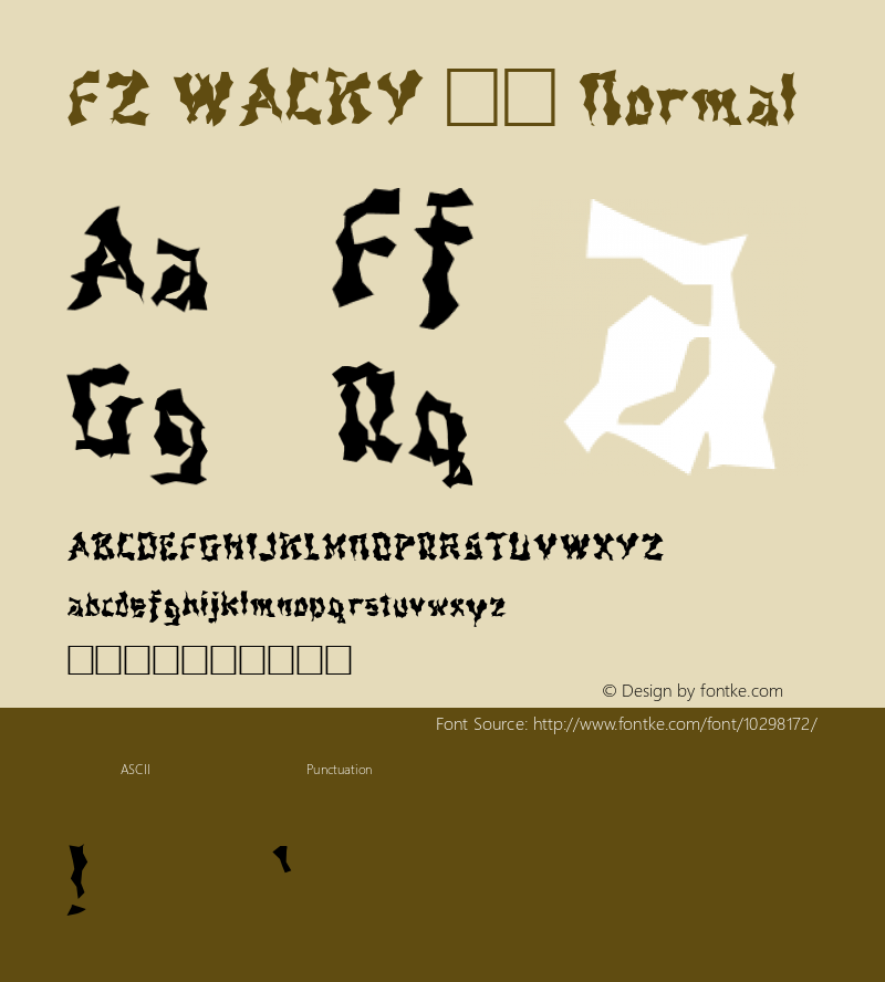 FZ WACKY 44 Normal 1.0 Fri Jan 28 17:47:18 1994 Font Sample