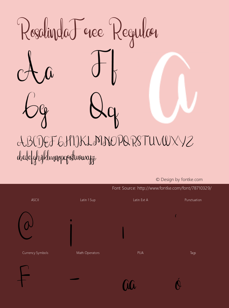 RosalindaFree Version 1.00;November 18, 2018;FontCreator 11.5.0.2422 32-bit Font Sample