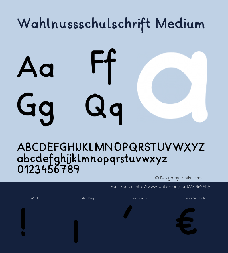 Wahlnussschulschrift Version 001.000 Font Sample