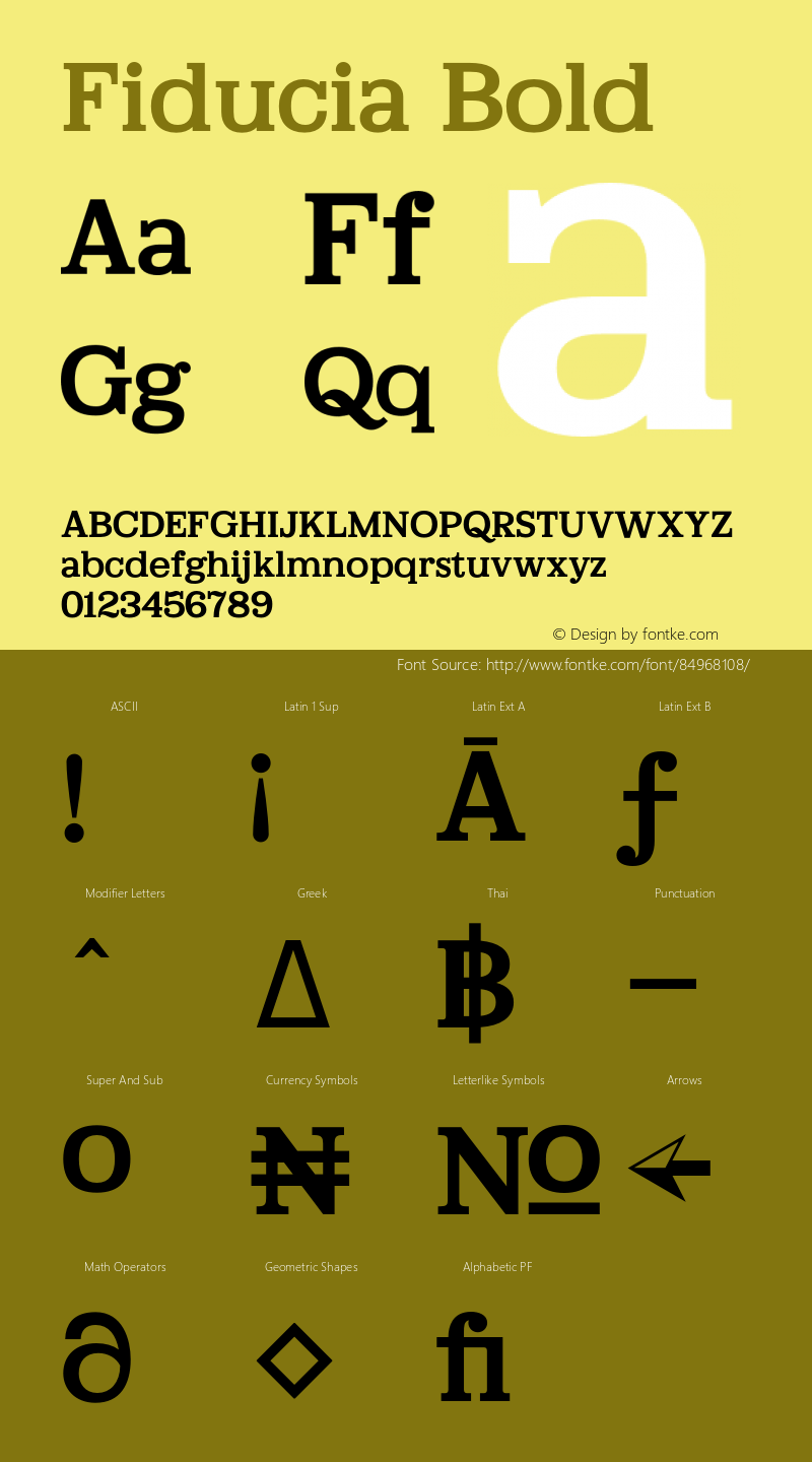 Fiducia-Slab Version 1.000 Font Sample