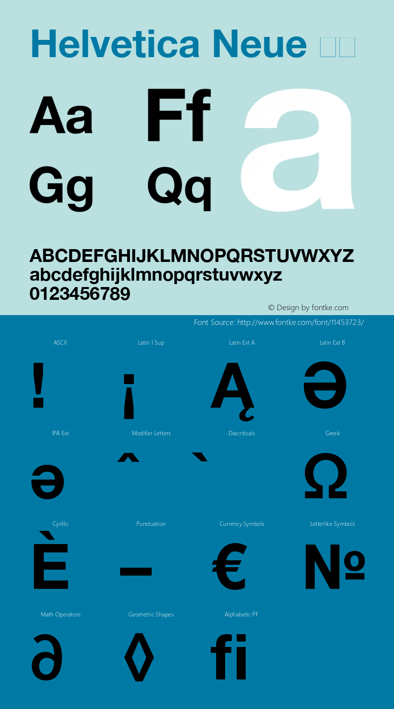 Helvetica Neue 粗体 6.0d4e4 Font Sample