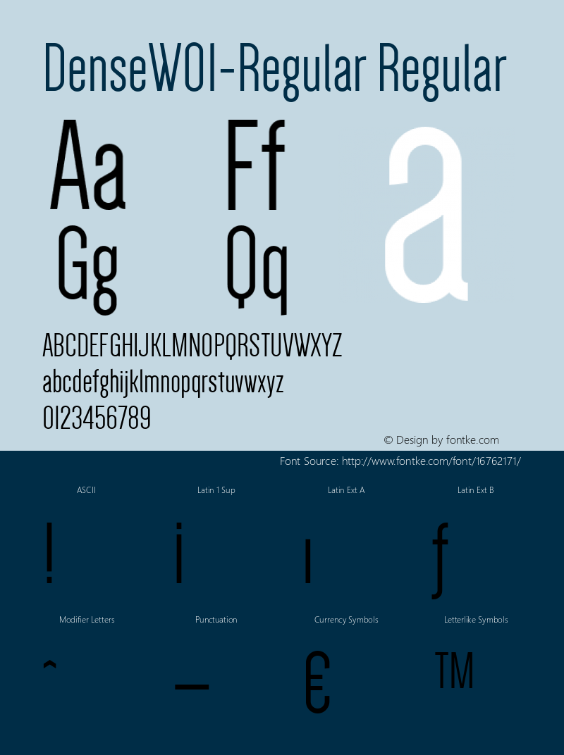 DenseW01-Regular Regular Version 1.60 Font Sample