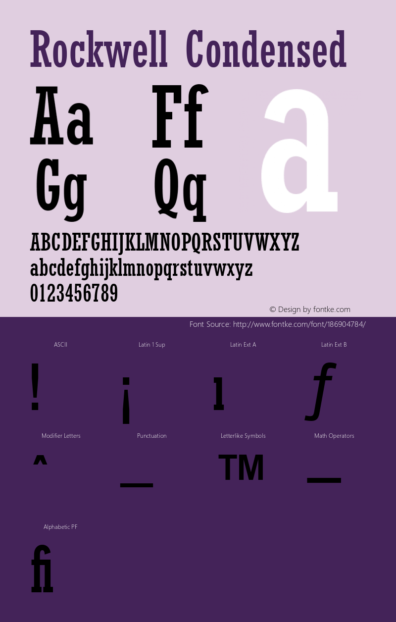 Rockwell Condensed 001.000图片样张