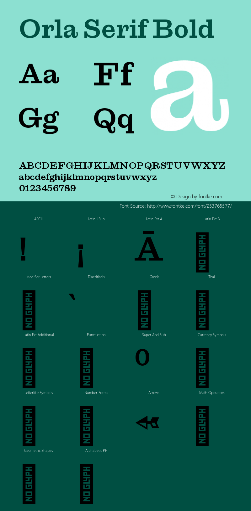 Orla Serif Bold Version 1.000;hotconv 1.0.109;makeotfexe 2.5.65596图片样张