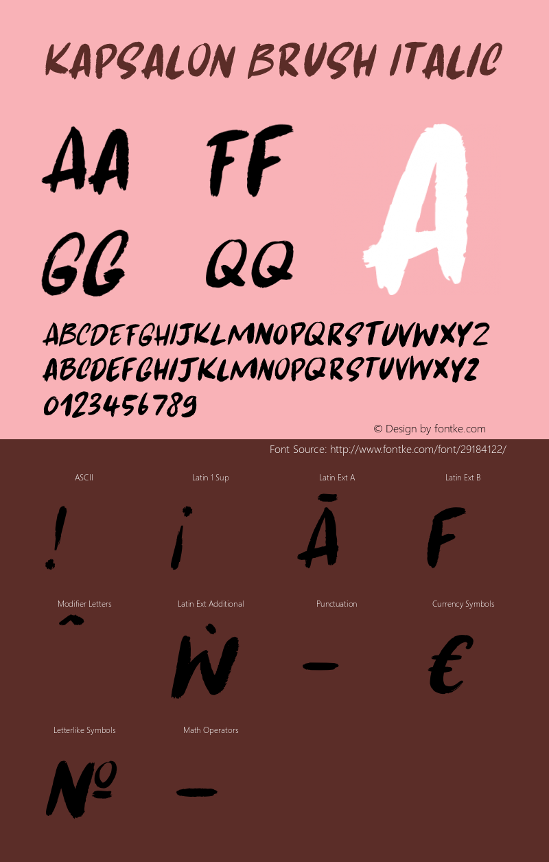Kapsalon Brush Italic Version 1.000 Font Sample