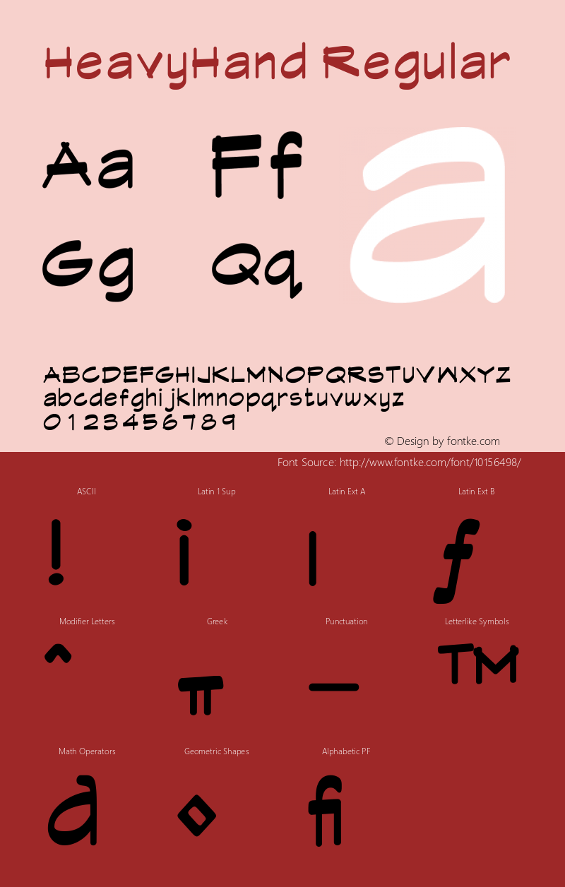 HeavyHand Regular 001.000 Font Sample