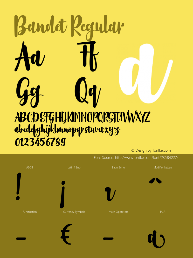 Bandet 1.000 Font Sample