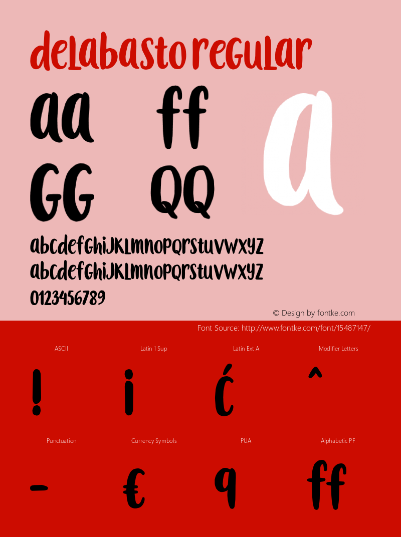 Delabasto Regular 001.001 Font Sample