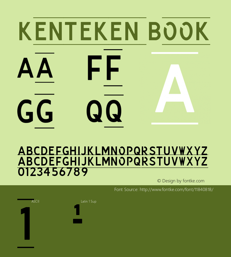 Kenteken Book Version 1.0 Font Sample