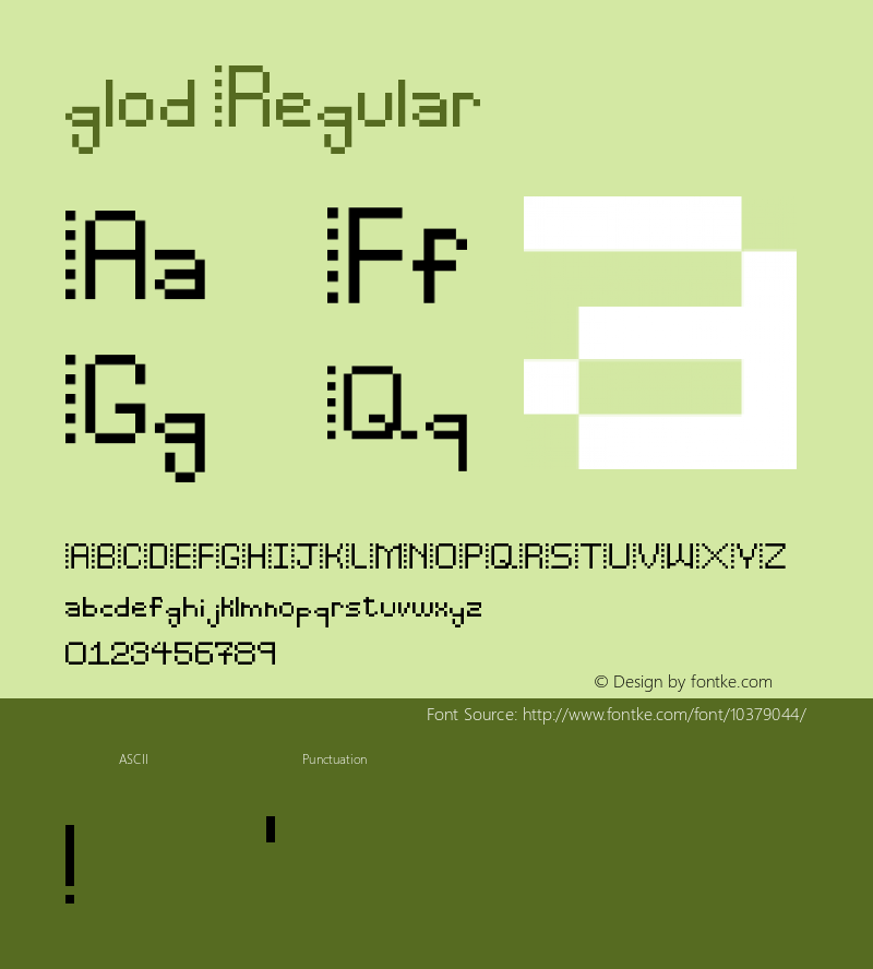 glod Regular Version 1.0 Font Sample