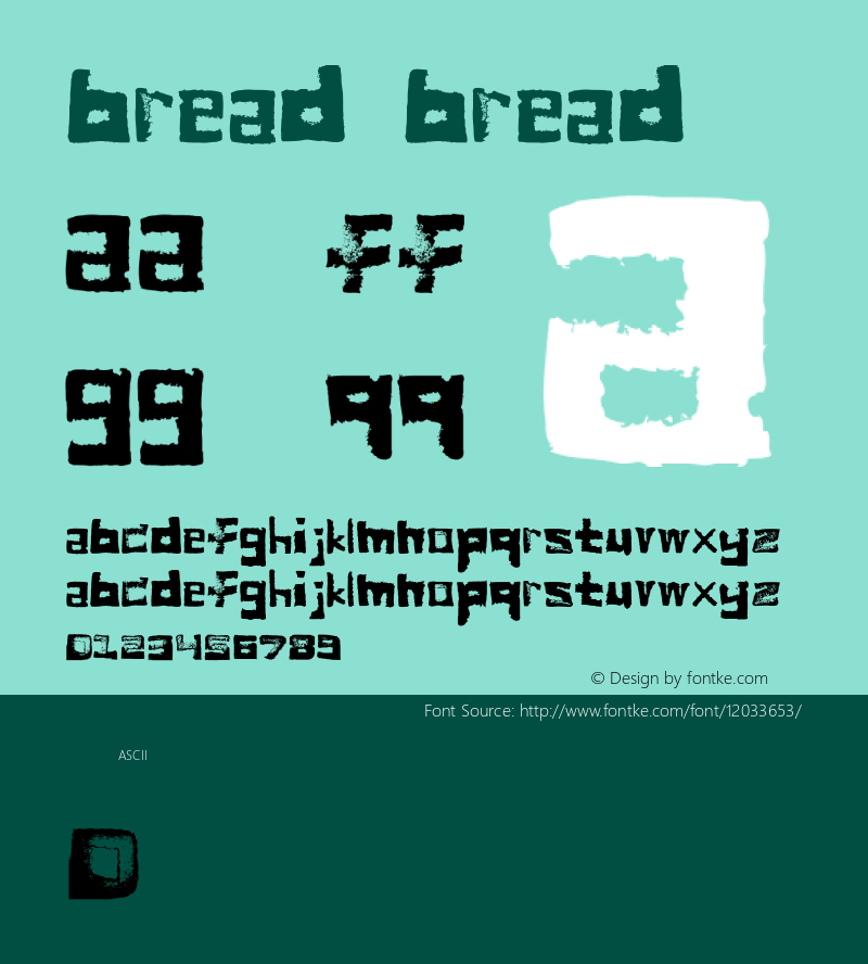 bread bread Version 1.0 Font Sample