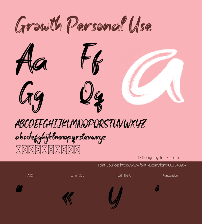 Growth Personal Use Version 1.001;Fontself Maker 3.5.1 Font Sample