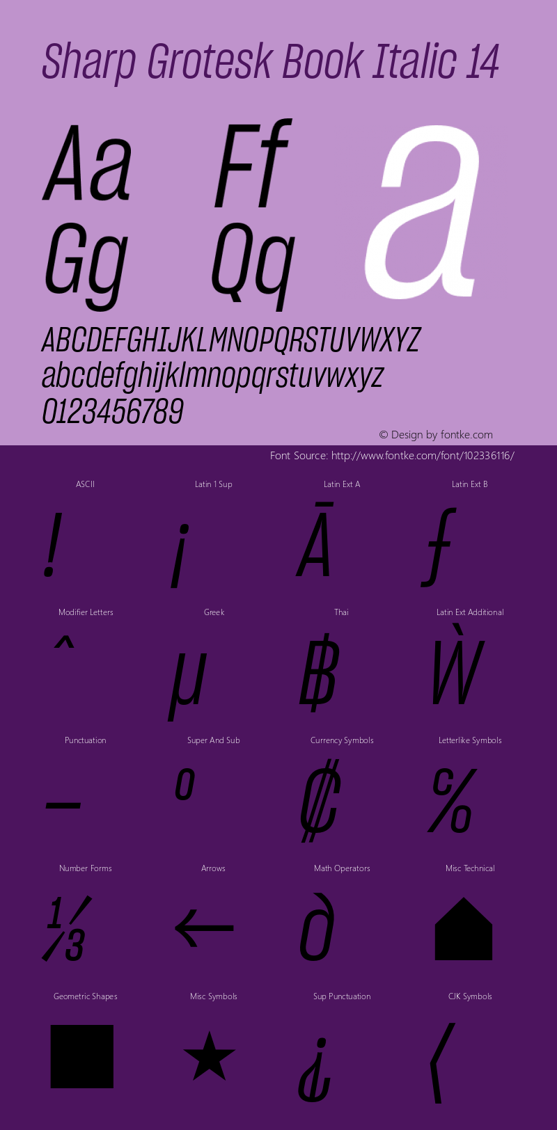 Sharp Grotesk Book Italic 14 Version 1.003 Font Sample