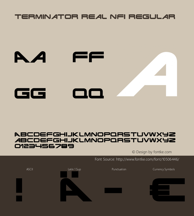 Terminator Real NFI Regular 1.0 Font Sample